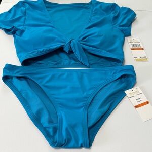 Michael Kors Swimsuit Bikini Two Piece Set Women Size S Beach Vacation Turquoise